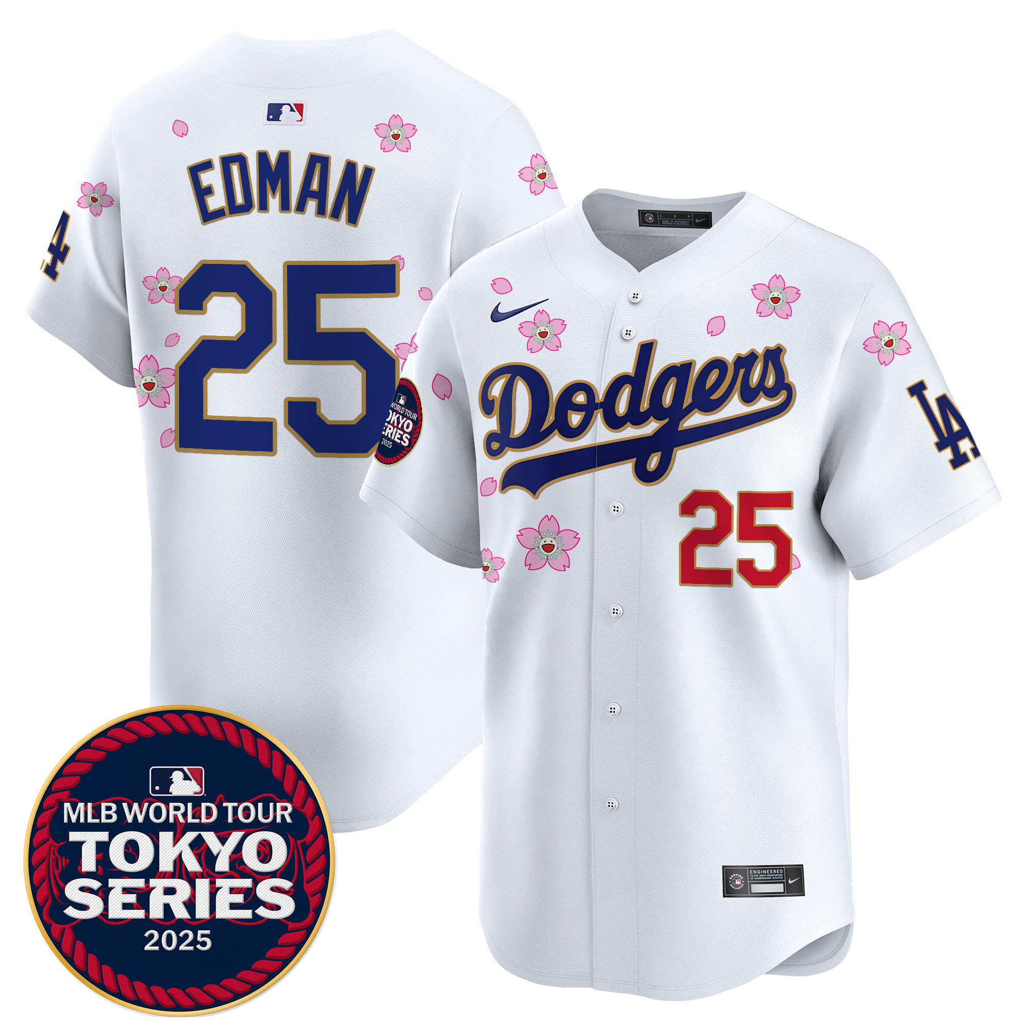 Men Los Angeles Dodgers #25 Edman Tokyo Series white Limited Stitched 2025 Jersey->los angeles dodgers->MLB Jersey